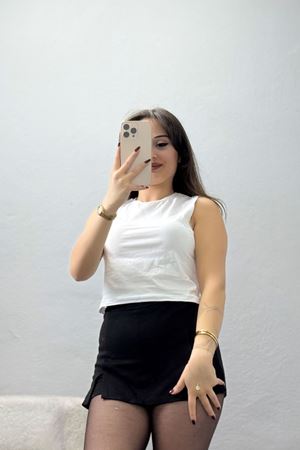 Kolsuz Crop Geniş Atlet Beyaz - 21755.200.