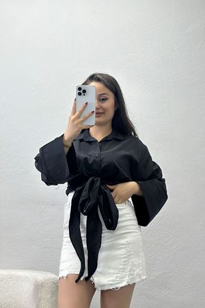 Bağlamalı Gömlek Siyah - 30925.1949.