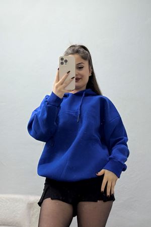 3 İplik Kapşonlu Sweat Saks - 20074.1878.