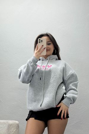 3 İplik Kapşonlu Nakışlı Sweat Gripembe - 42219.1878.