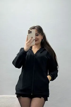 Kadın Kapşonlu Fermuarlı Modal Sweat Siyah