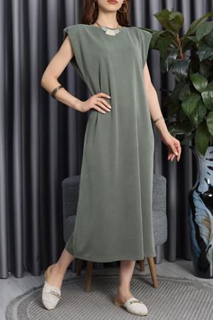 Pike Modal Vatkalı Elbise Haki - 90066.1758.