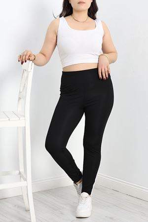 Büyük Beden Şeritli Dalgıç Tayt Siyahbeyaz - 50068.1098.