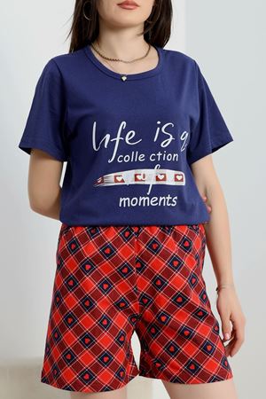 Süprem Baskılı Pijama Takım Lacikırmızı - 50775.1773.