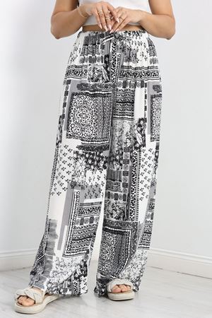 Battal Viskon Pantolon Beyazgri - 70337.701.