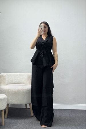 Tensel Dokuma Yelekli Takım Siyah - 71204.701.