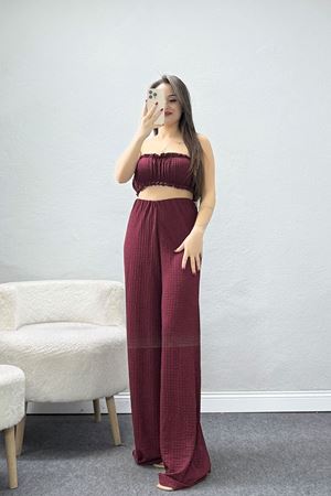 Bubble Crop İkili Takım Bordo - 32240.1857.