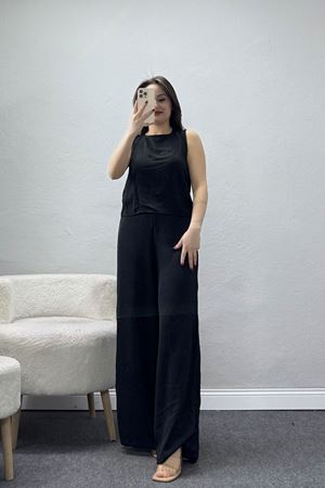 Ayrobin Kumaş Bol Paça İkili Takım Siyah - 71150.1748.