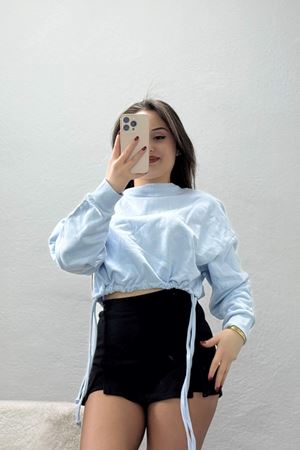 Yanları Bağçıklı 3 İplik Sweat Bebemavi - 0008.1238.