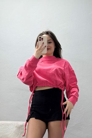 Yanları Bağçıklı 3 İplik Sweat Narçiçeği - 0008.1238.