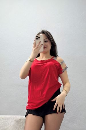 Omuz Dekolteli Bluz Kırmızı - 11273.599.