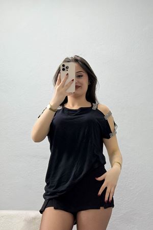 Omuz Dekolteli Bluz Siyah - 11273.599.