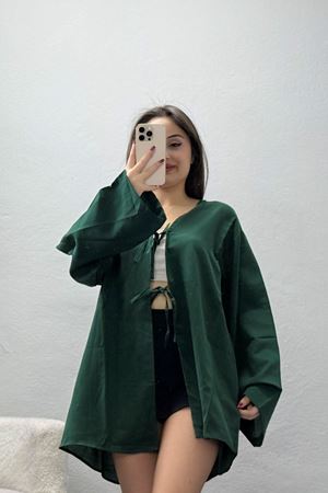 Bağlamalı Terikoton Gömlek Zümrüt - 32429.1949.