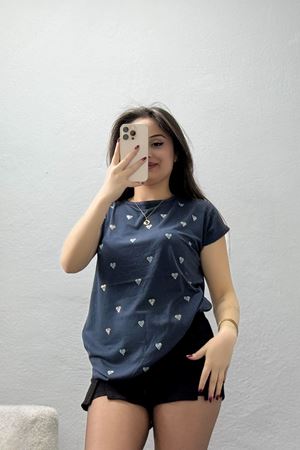 Taşlı Viskon Bluz Antrasit - 70387.599.