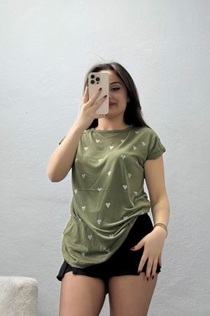 Taşlı Viskon Bluz Haki - 70387.599.