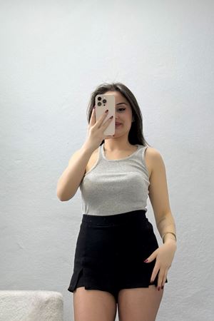 Omuz Dekolteli Kaşkorse Body Gri - 71067.1748.