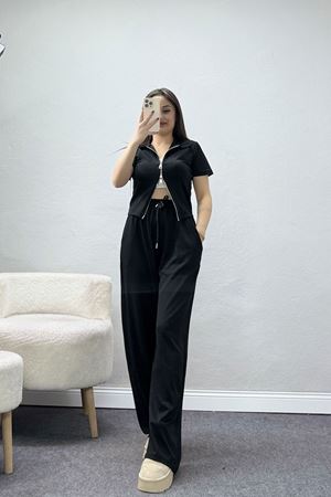 Modal Fermuarlı Eşofman Takımı Siyah - 42921.1567.