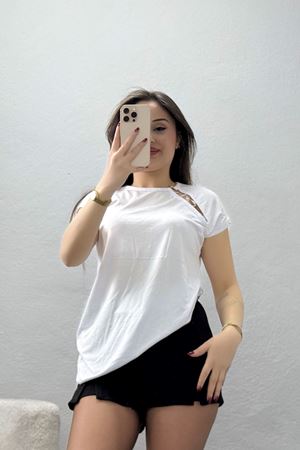 Halka Detaylı Bluz Beyaz - 43989.599.