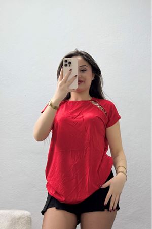 Halka Detaylı Bluz Kırmızı - 43989.599.