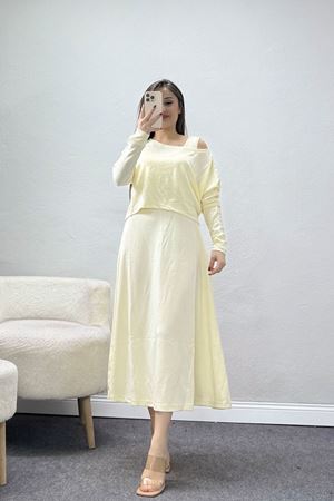 Modal Kumaş Bluzlu İkili Takım Bej - 4179.1247.