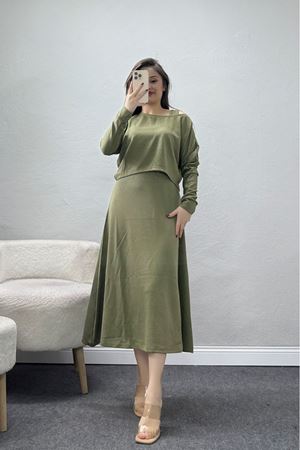 Modal Kumaş Bluzlu İkili Takım Haki - 4179.1247.