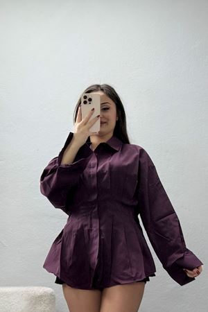 Bel Pensli Gömlek  Mürdüm - 71142.1402.