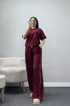 2 İplik Biyeli Eşofman Takımı Bordo - 52245.1857.