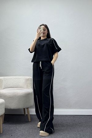 2 İplik Biyeli Eşofman Takımı Siyah - 52245.1857.