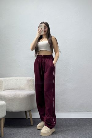 Modal Baskılı Eşofman Altı Bordo - 71115.102.