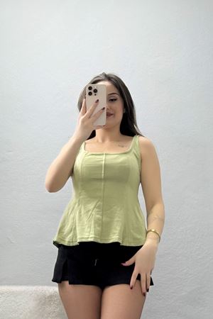 Modal Kumaş Askılı Bluz Çağla - 44023.1254.