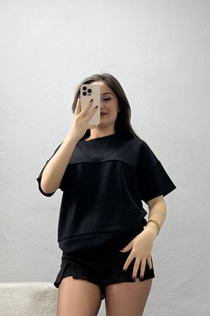 Örme Modal Çımalı Bluz Siyah - 71173.2023.