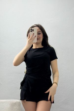 Toka Aksesuarlı Sandy Bluz Siyah - 71176.2023.