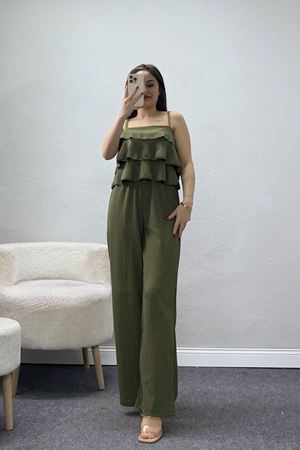 İp Askılı Fırfırlı Bürümcük Takım Haki - 55082.599.