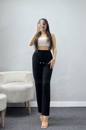 Dabıl Bağcıklı Pantolon Siyah - 20138.1884.