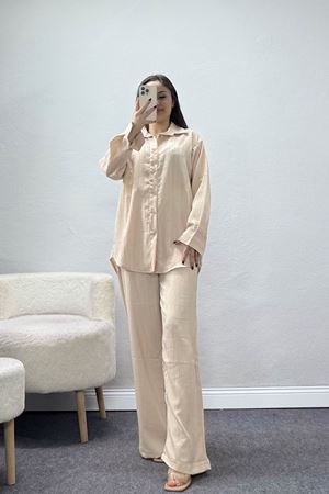 Gömlekli Kaş Takım Bej - 4161.1247.