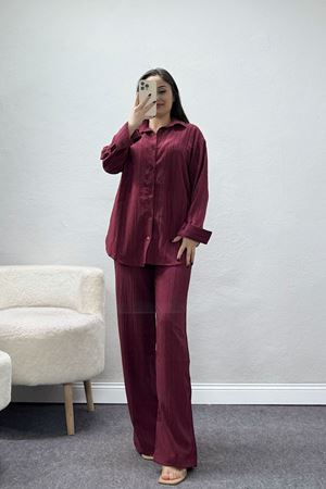 Gömlekli Kaş Takım Bordo - 4161.1247.