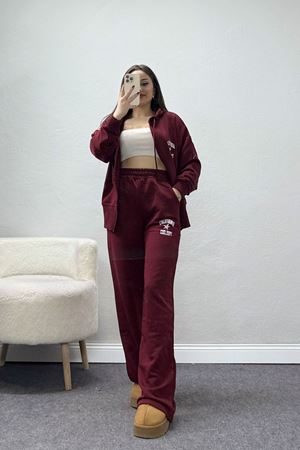 3 İplik Şardonsuz Eşofman Takım Bordo - 52094.1878.