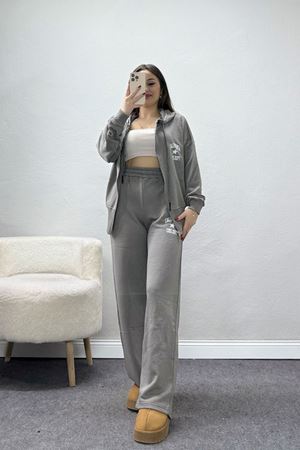 3 İplik Şardonsuz Eşofman Takım Boyalıgri - 52094.1878.