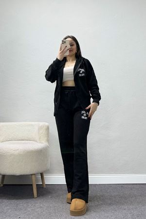 3 İplik Şardonsuz Eşofman Takım Siyah - 52094.1878.