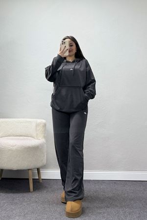 2 İplik Baskılı Eşofman Takımı Füme - 52119.1878.