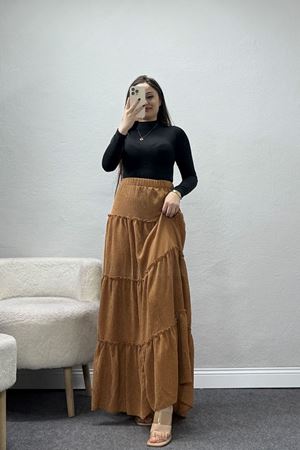 Bürümcük Fırfırlı Uzun Etek Turuncu - 43947.599.