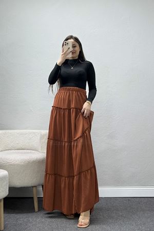 Bürümcük Fırfırlı Uzun Etek Kiremit - 43947.599.