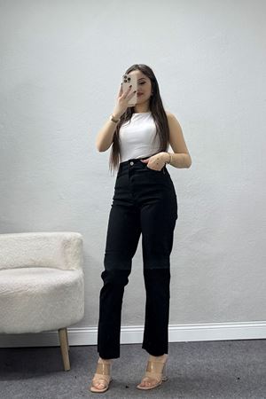 Kesik Paça Kot Pantolon Siyah - 11112.1566.