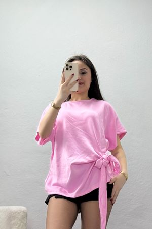 Modal Bağlamalı Bluz Pembe - 71160.1388.