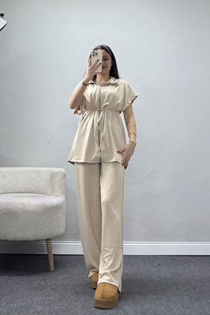 Örme Dokuma Fermuarlı Bağçık Detaylı Takım Taş - 55133.701.