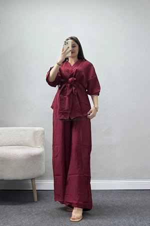 Modal Kimono Takım Bordo - 55143.701.