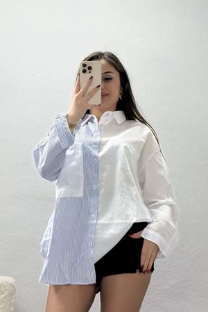 Çizgi Desen Terikoton Gömlek Bebemavi - 32568.2111.