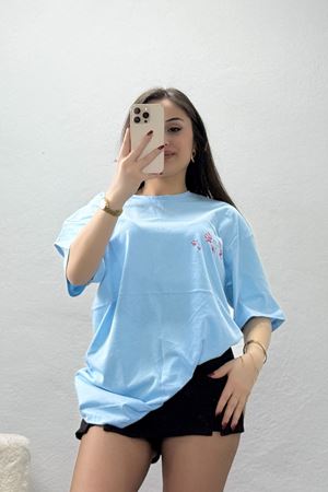 Baskılı Ünisex Kompakt Penye Tişört Bebemavi - 55149.1872.