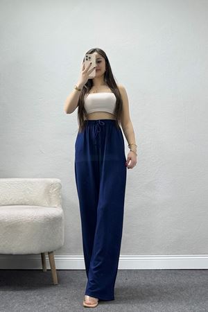 Bol Paça Modal Kumaş Pantolon Lacivert - 3108.1247.