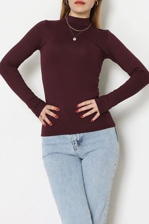 Kadın Parmak Geçmeli Body Mürdüm